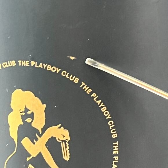 5 Vintage Playboy Club Black Drinking Mugs Glass Matte Black Gold Tankard 16oz - Picture 13 of 16